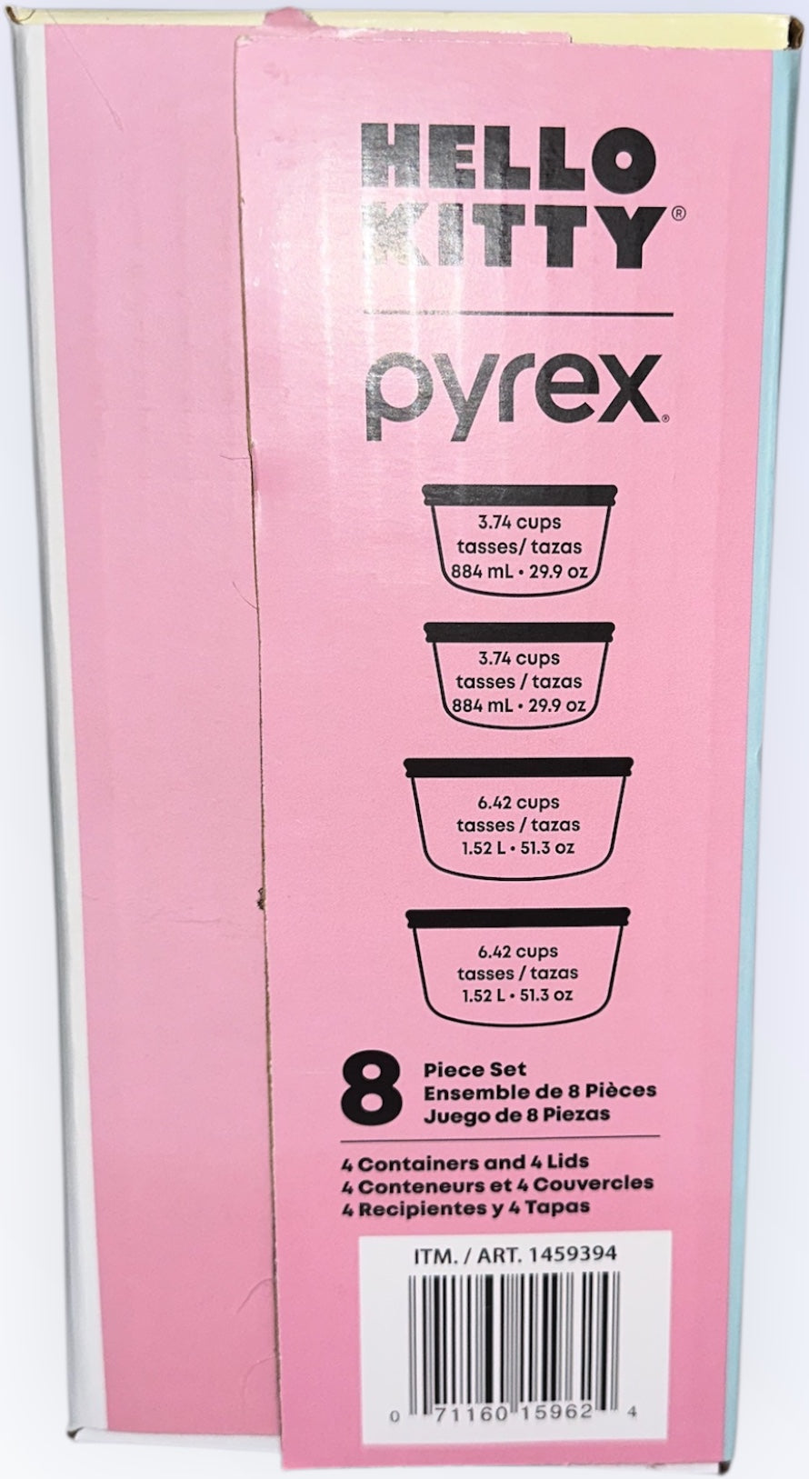Hello Kitty Pyrex 8 piezas